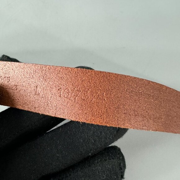 Eddie Bauer Cognac Tan Leather Brass Buckle Women's Belt, Size L - Picture 12 of 12